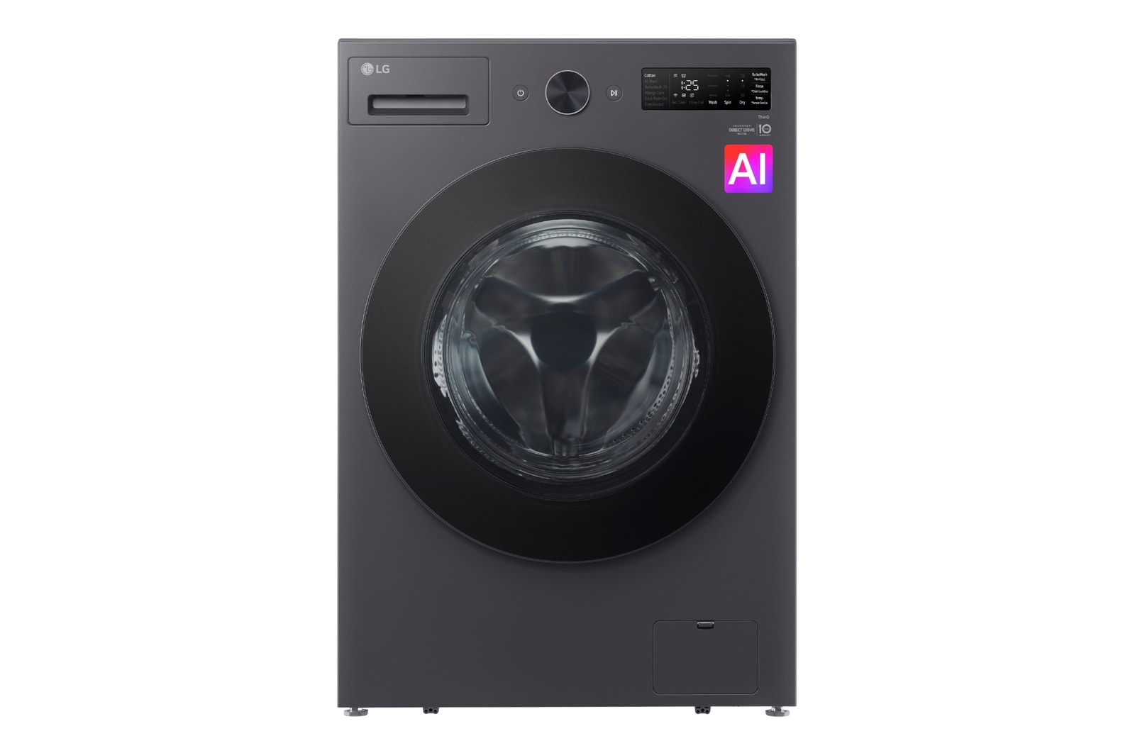 Vista frontal de Lavaseca 2 en 1 Carga Frontal LG 16kg Gris Grafito AI DD™ Pet Care WD16EGNTS6P